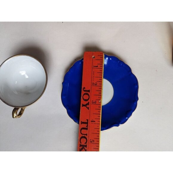 Vintage Bareuther Bavaria Germany Tea Cup & Saucer Blue Gold Trim Demitasse - Picture 10 of 10